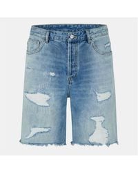 Cole Buxton - Repaired Distressed Denim Shorts - Lyst