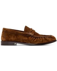 Saint Laurent - Le Cassandre Penny Suede Loafers - Lyst