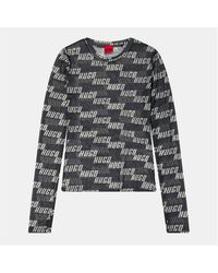 HUGO - Delanor Cropped T-Shirt - Lyst