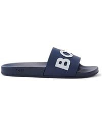BOSS - Bay Logo Sliders, Branding Strap Sandals - Lyst