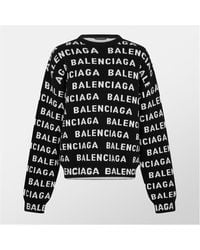 Balenciaga - All-Over Logo Sweater - Lyst