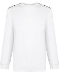 moschino logo shoulder crew neck sweatshirt