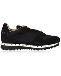 Valentino Rockstud Camouflage Trainers - Black