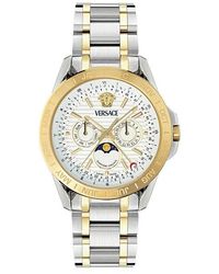 Versace - V-Galaxy Moonphase Watch, 43Mm - Lyst