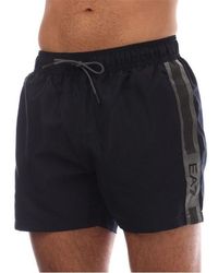 EA7 - Logo Tape Swim Shorts - Lyst
