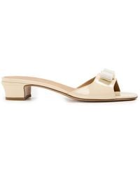 Ferragamo - Vanilla Block Heel Court Shoes - Lyst