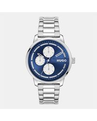 HUGO - Gents #Stamp Multi Stainless Steel Bracelet Watch - Lyst