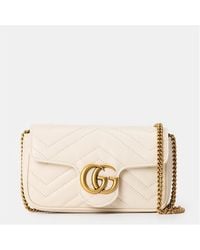 Gucci - Chevron Leather Gg Marmont Super Mini Bag - Lyst