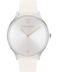 Calvin Klein - Ladies Leather Strap Watch - Lyst
