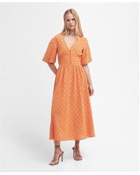 Barbour - Kelley Broderie Anglaise Midi Dress - Lyst