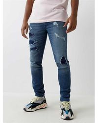True Religion - Tony Skinny Fit Ripped Jeans - Lyst