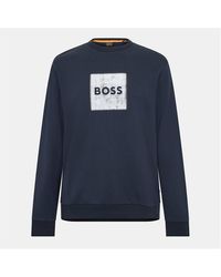 BOSS - Stitch Crew Crew Sweatshirt - Lyst