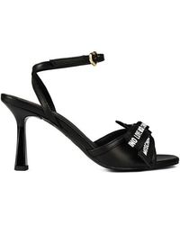 Love Moschino - Logo Bow Heeled Sandals - Lyst