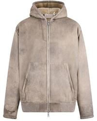 Prada - Caban Hooded Sheepskin Long Sleeve Leather Jacket - Lyst