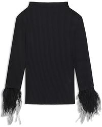 BOSS - Detachable Feather Cuff Jumper - Lyst