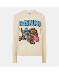 Ganni - Puppy Crew Neck Jumper - Lyst