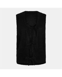 Ganni - Tie String Knitted Sweater Vest - Lyst