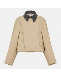 Givenchy - Cropped Peacoat Cotton Long Sleeve Trench Coat - Lyst