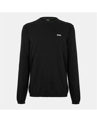 BOSS - Crew Neck Jumper With Logo Detail - Lyst
