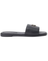 Tommy Hilfiger - Tommy Monogram Strap Leather Mules - Lyst