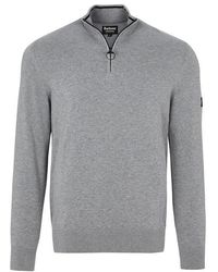 Barbour - Cotton Half Zip Sweater - Lyst