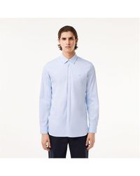 Lacoste - Slim Fit Striped Stretch Poplin Shirt - Lyst