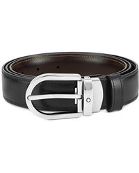 Montblanc - Horseshoe Buckle Reversible Leather Belt - Lyst