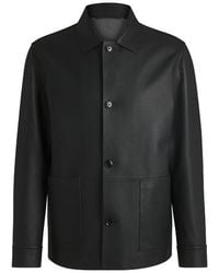 BOSS - C Markin Leather Jacket - Lyst