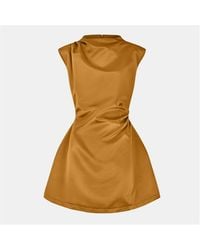 Odd Muse - The Ultimate Muse Satin Straight Neck Mini Dress - Lyst