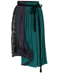 Prada - Technical Taffeta Patchwork Skirt - Lyst