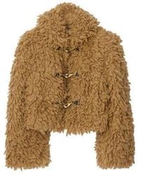 Burberry - Textured Faux Fur Coat - Lyst