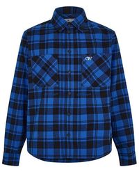 Off-White c/o Virgil Abloh - Arrow Plaid Cotton Long Sleeve Embroidered Shirt - Lyst