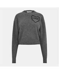 Chloé - Heart Crew Neck Jumper - Lyst