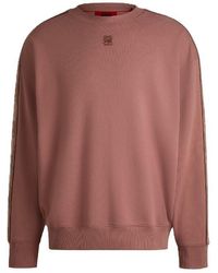 HUGO - Logo Tape Cotton Sweatshirt - Lyst