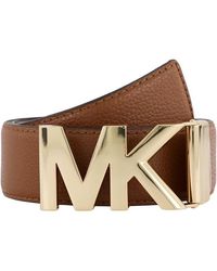 MICHAEL Michael Kors - Michael Kors Reversible Mk Logo And Leather Waist Belt - Lyst