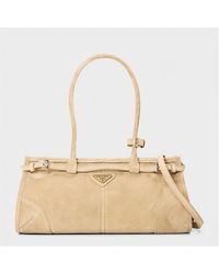Prada - Bonnie Medium Suede Handbag - Lyst