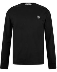 Stone Island - Logo Cotton Compass Patch Long Sleeve T-Shirt - Lyst