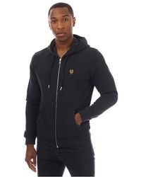 Belstaff - Cotton Fleece Full Zip Hoodie - Lyst