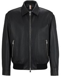 BOSS - Merwyn Leather Jacket - Lyst