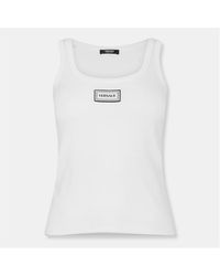 Versace - Ribbed Sleeveless Top - Lyst