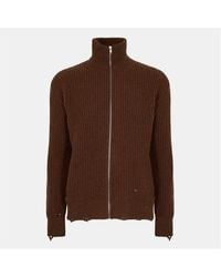 MM6 by Maison Margiela - Zip-Through Knitted Cardigan - Lyst