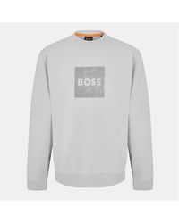 BOSS - Stitch Crew Crew Sweatshirt - Lyst