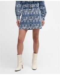 Barbour - Edit Bowhill Patchwork Denim Mini Skirt - Lyst