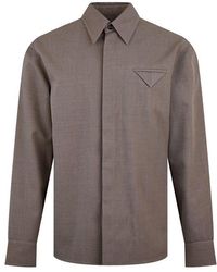 Bottega Veneta - Wool Twill Shirt With Triangle Pocket - Lyst