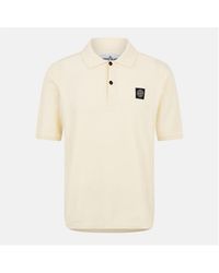 Stone Island - Compass Patch Knit Polo Shirt - Lyst