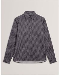Ted Baker - Geo Print Long-Sleeve Patterned Shirt - Lyst