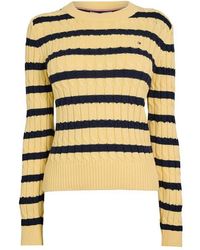 Tommy Hilfiger - Cable Knit Crew Neck Sweater - Lyst