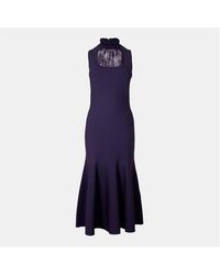 McQueen - Lace Midi A Line Dress - Lyst