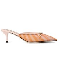 Fendi - Tulle Kitten Heeled Mules - Lyst