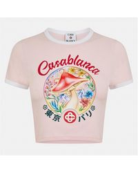 CASABLANCA - Mushroom Fitted Baby Tee - Lyst